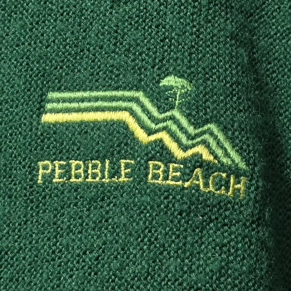 VTG Men's Pickering Pebble‎ Beach Green Golf Club Cardigan Sweater 70s Sz XL USA